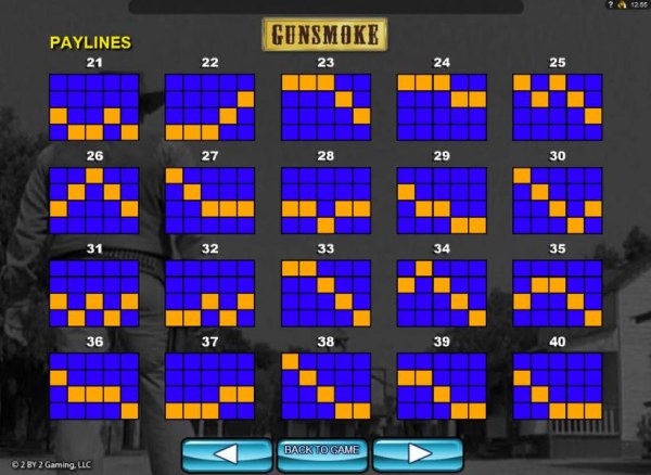 Payline Diagrams 21-40 - Casino Codes