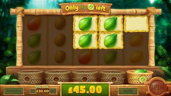 fill five baskets with fruit and trigger the bonus feature - Casino Codes