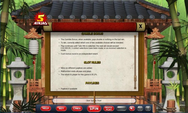 Casino Codes image of 5 Ninjas