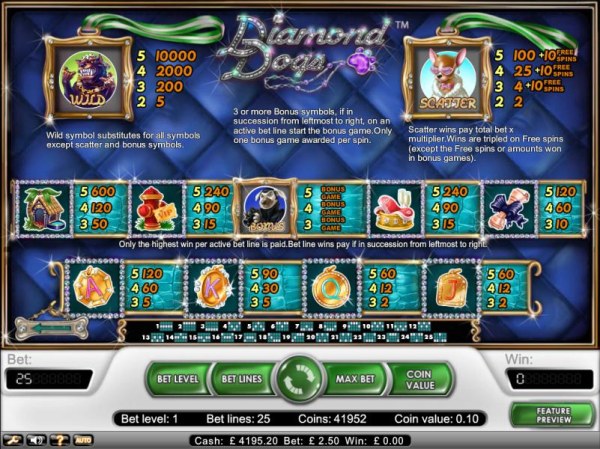 Diamond Dogs by Casino Codes