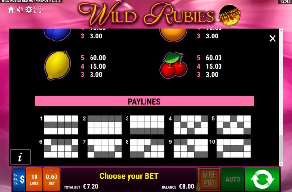 Casino Codes - Paylines 1-10