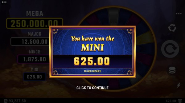 Casino Codes - Mini Jackpot Awarded
