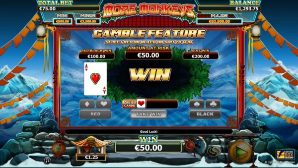 Gamble feature - Select red or black or suit to win. by Casino Codes