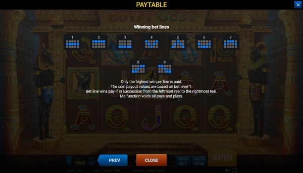 Paylines 1-9 by Casino Codes