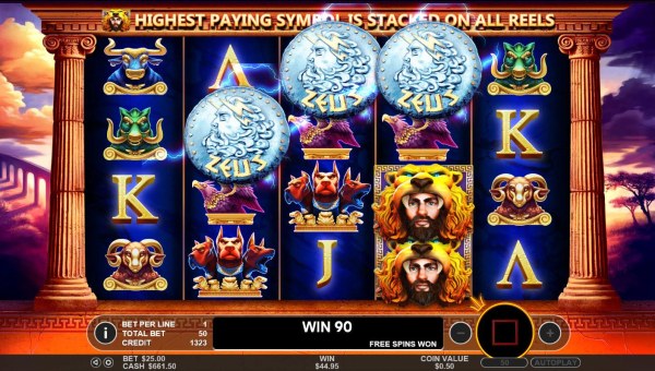 Landing Zeus symbols anywhere on reels 2, 3 and 4 activates the Free Spins bonus round. by Casino Codes