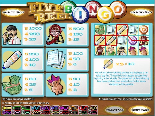 Casino Codes image of Five Reel Bingo
