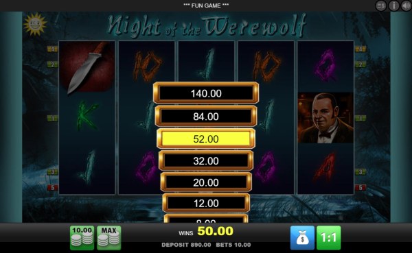 Night of the Werewolf by Casino Codes