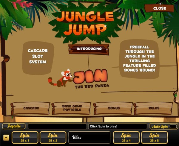 Game features include: Cascade Slot System. Freefall through the jungle in the thrilling feature filled bonus round. by Casino Codes