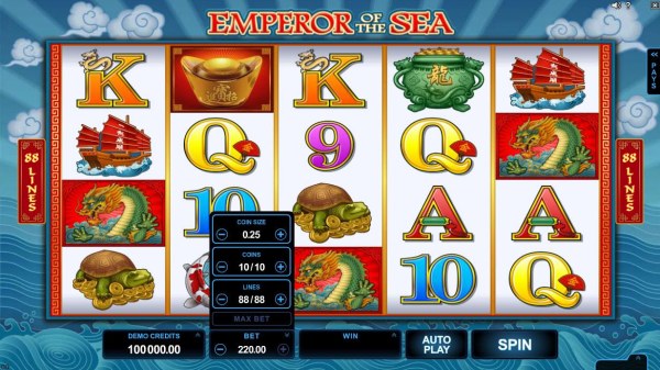 Click on the BET button to adjust the coin size, coins per line and numbers of lines played. - Casino Codes