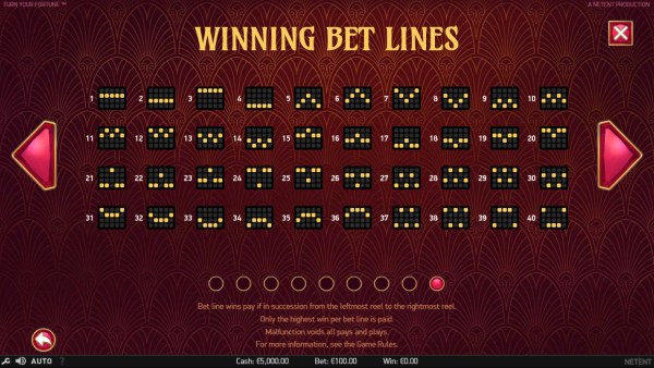 Casino Codes - Paylines 1-40