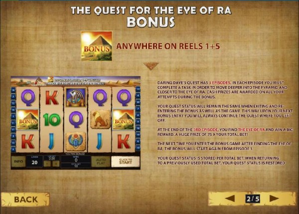 how to play the quest for the eye of ra bonus by Casino Codes