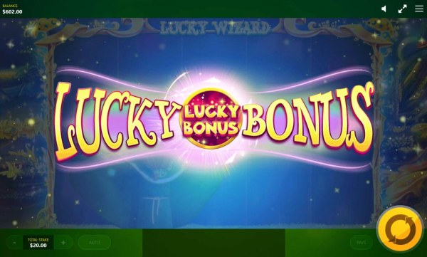 Wizard awards the Lucky Bonus feature. by Casino Codes