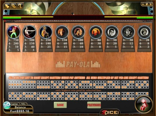 slot game symbols patable and 20 payline diagrams - Casino Codes