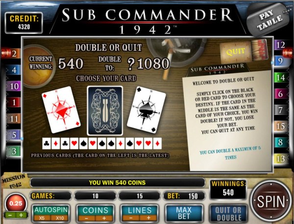 Casino Codes image of Sub Commander 1942