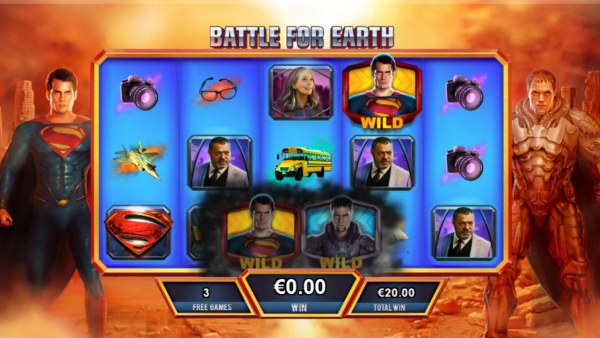 Whenever Super collides with a villian on the same row, a battle will begin, the resulting victory will determine whether the free games feature continus or ends. by Casino Codes