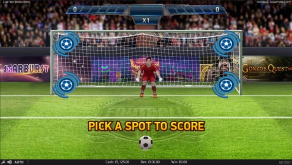 Pick a spot to score, you have 4 places of the goal to choose from. - Casino Codes