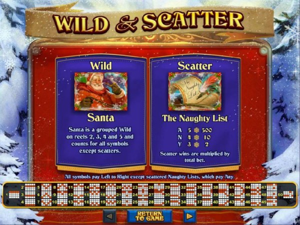 Casino Codes - Wild and Scatter symbols paytable and payline diagrams