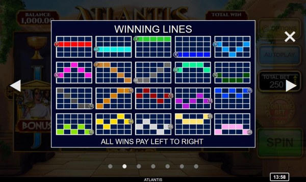 Casino Codes - Winning Lines 1-20