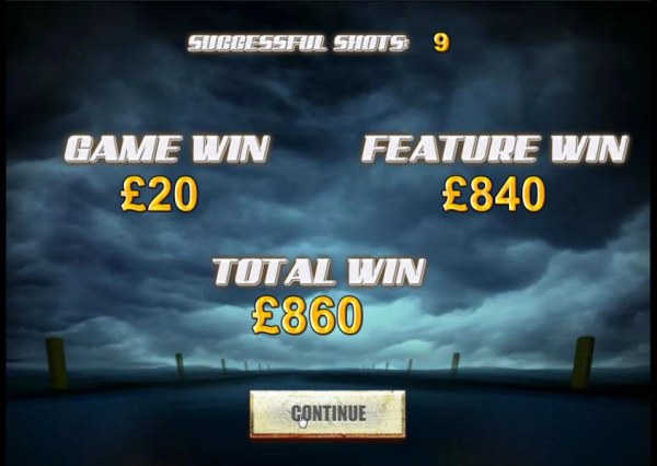 9 successful shots for a total win of 860 coins - Casino Codes