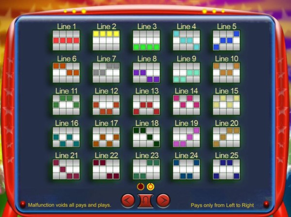 Payline Diagrams 1-25 - Casino Codes