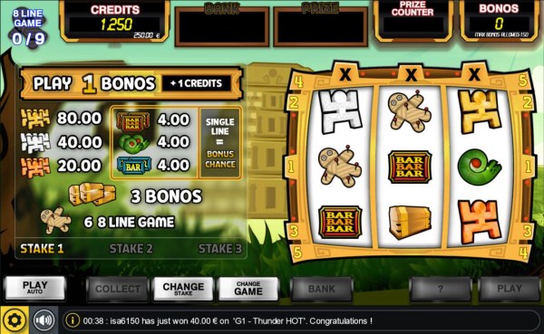 Casino Codes - collect 9 voodoo dolls to play the 2nd upper game board featuring three reels with 5 paylines, as well as, a choice of 5 different games to play.