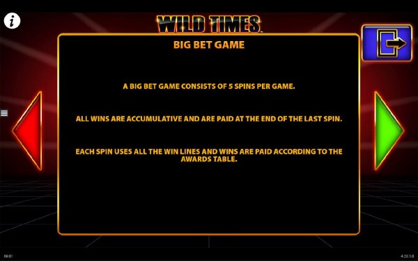 Casino Codes - Big Bet Game Rules - A Big Bet Game consists of 5 spins per game.