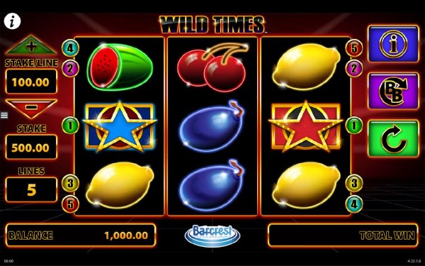 Main game board featuring three reels and 5 paylines with a $250,000 max payout - Casino Codes