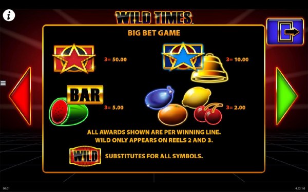 Big Bet Symbols Paytable by Casino Codes