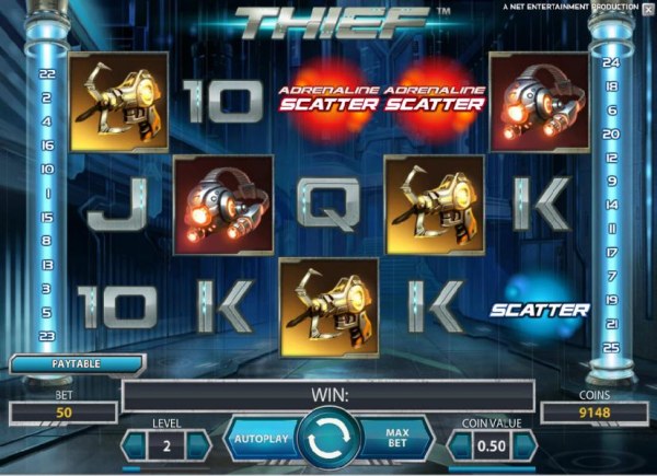 three scatter symbols triggers free spins feature - Casino Codes