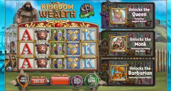 Main game board featuring five reels and 30 paylines with a $500,000 max payout by Casino Codes