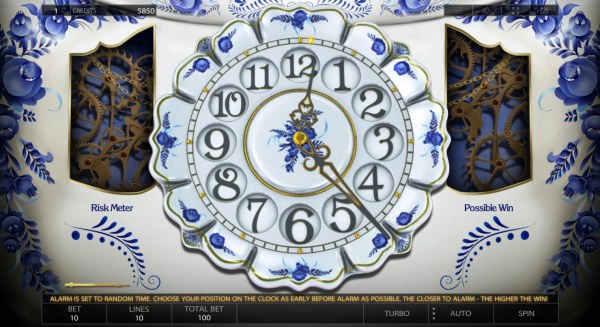 Bonus Game - Alarm is set to random time. Choose your position on the clock as early before alarm as possible. The closer to alarm, the higher the win! by Casino Codes