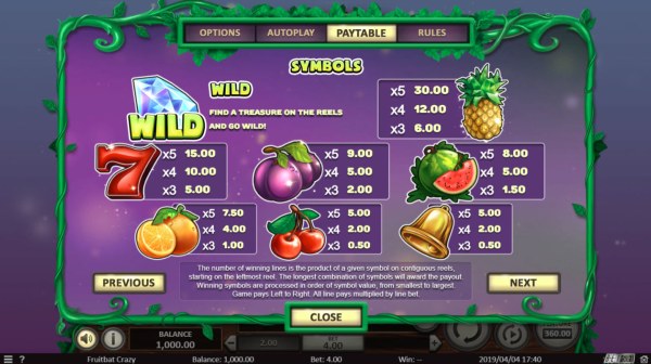 Casino Codes image of Fruit Bat Crazy