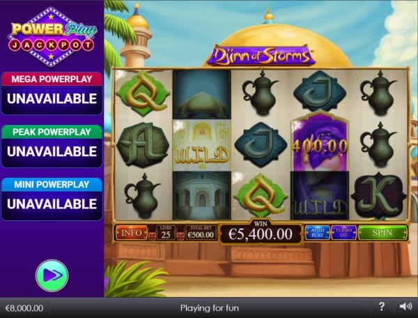 Djinn of Storms Power Play Jackpot screenshot