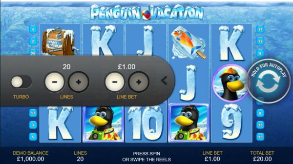 Click on the side menu button to adjust the lines or coin value. by Casino Codes