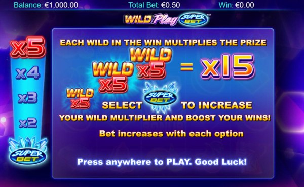 Casino Codes - Each wild in the win multiplies the prize. Select Super Bet to increase your wild multiplier and boost your Wins! Bet increases with each option.