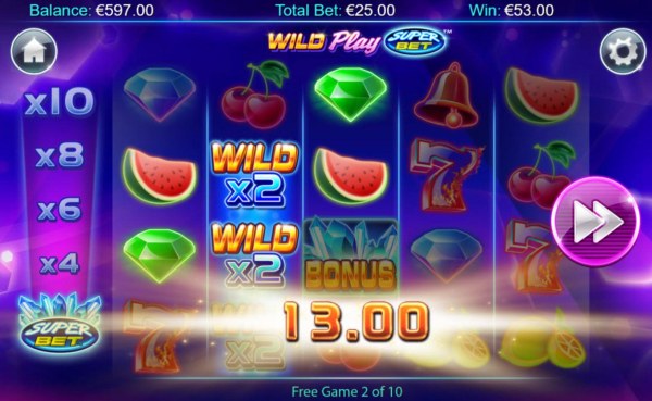 A pair of wild x2 multipliers triggers multiple winning paylines. - Casino Codes
