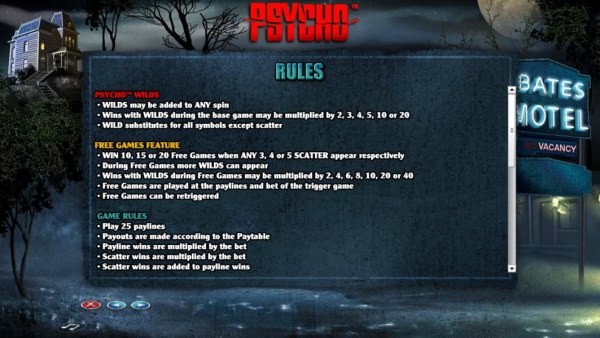 Psycho Wilds rules. Free Game Feature Rules - Casino Codes