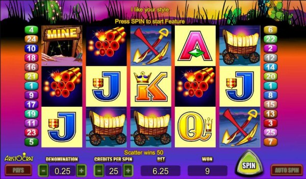Casino Codes - bonus round triggered with 3 dynamite symbols